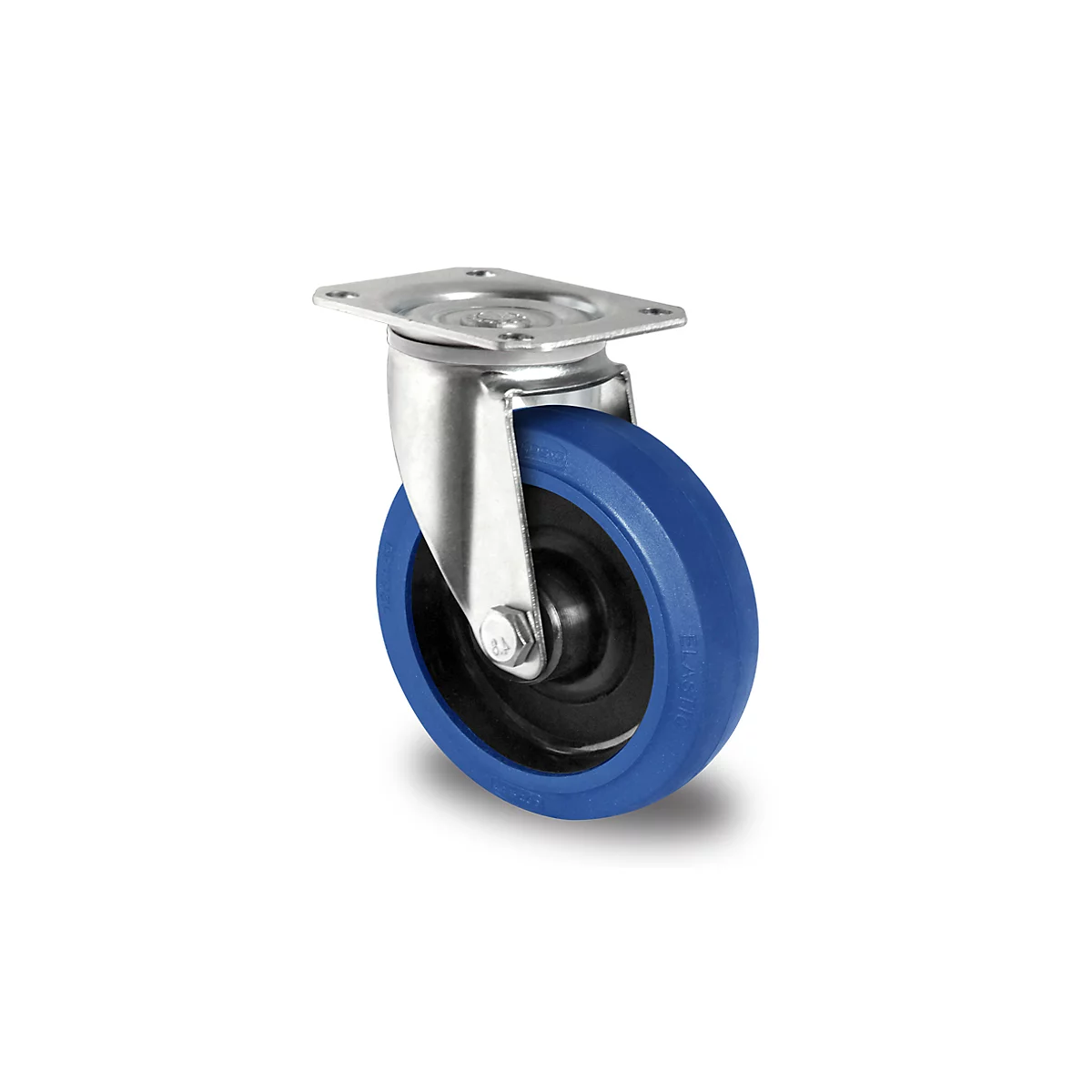 CASCOO wiel R4F1, met wiel ø 160 mm x B 46 mm, polyamide velg, elastisch loopvlak, blauw, rollager, tot 300 kg