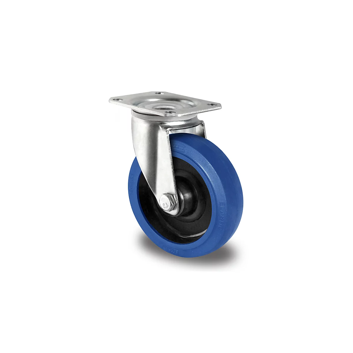 CASCOO zwenkwiel R4F1, met wiel ø 80 mm x B 35 mm, polyamide velg, elastisch loopvlak, blauw, rollager, tot 130 kg