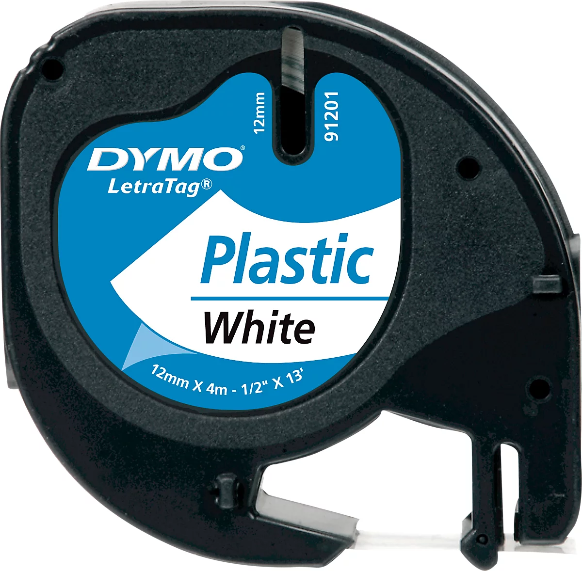 Casete de cinta para DYMO® Letra Tag, plástico, 12 mm, blanco
