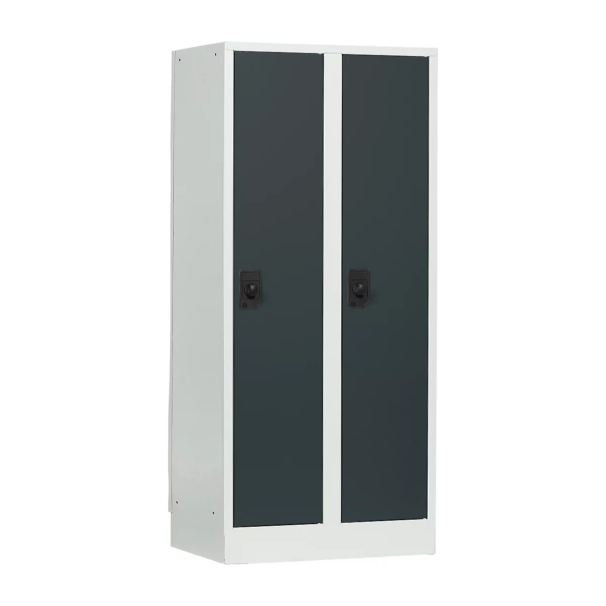 Casier scolaire, largeur de compartiment 300 mm, serrure à cylindre de sécurité, 2 compartiments, gris clair/anthracite