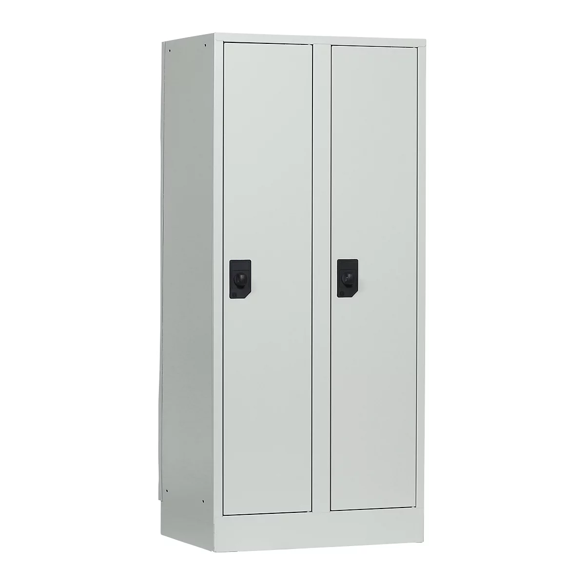 Casier scolaire, largeur de compartiment 300 mm, serrure à cylindre de sécurité, 2 compartiments, gris clair/gris clair