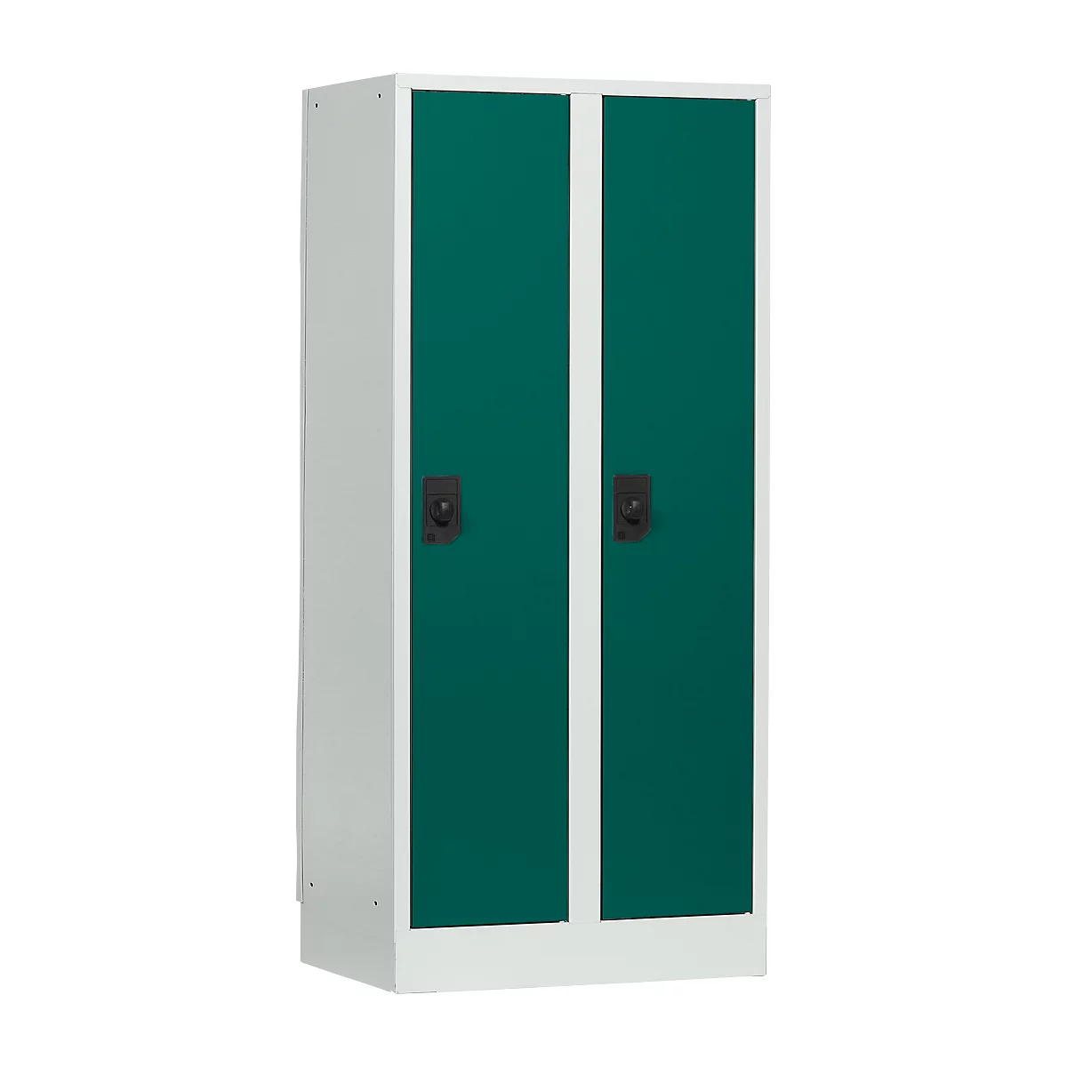 Casier scolaire, largeur de compartiment 300 mm, serrure à cylindre de sécurité, 2 compartiments, gris clair/vert opale
