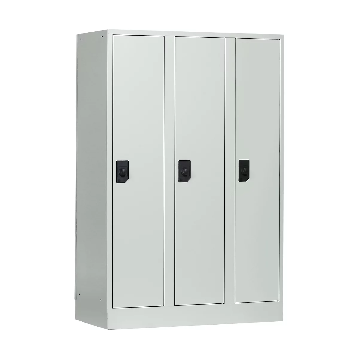 Casier scolaire, largeur de compartiment 300 mm, serrure à cylindre de sécurité, 3 compartiments, gris clair/gris clair