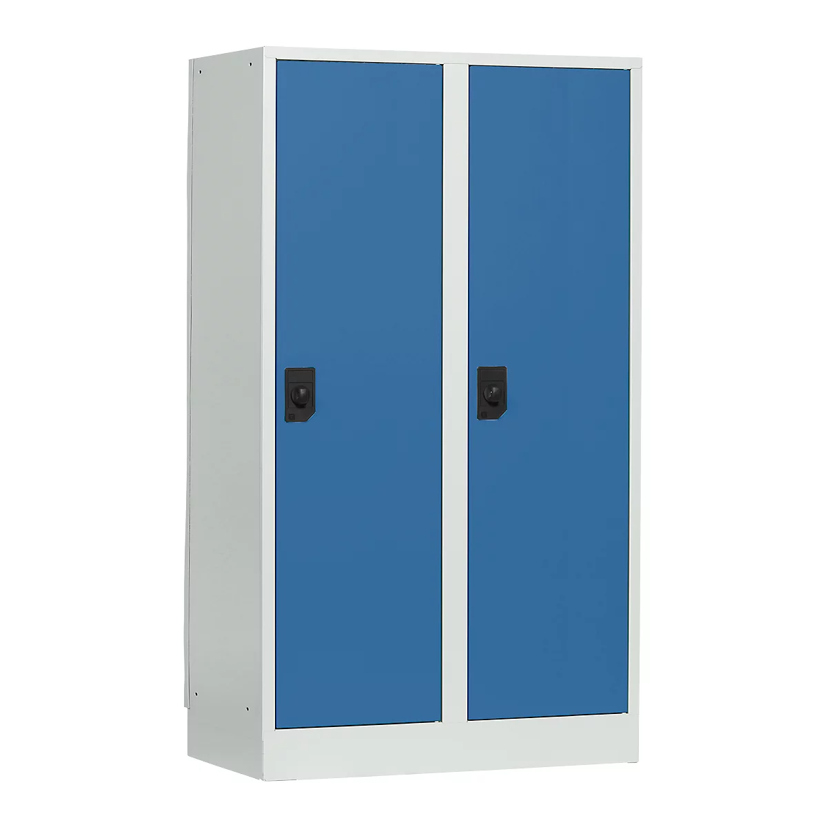 Casier scolaire, largeur de compartiment 400 mm, 2 compartiments, gris clair/bleu brillant