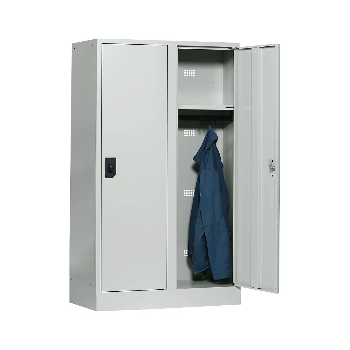 Casier scolaire, largeur de compartiment 400 mm, 2 compartiments, gris clair/gris clair