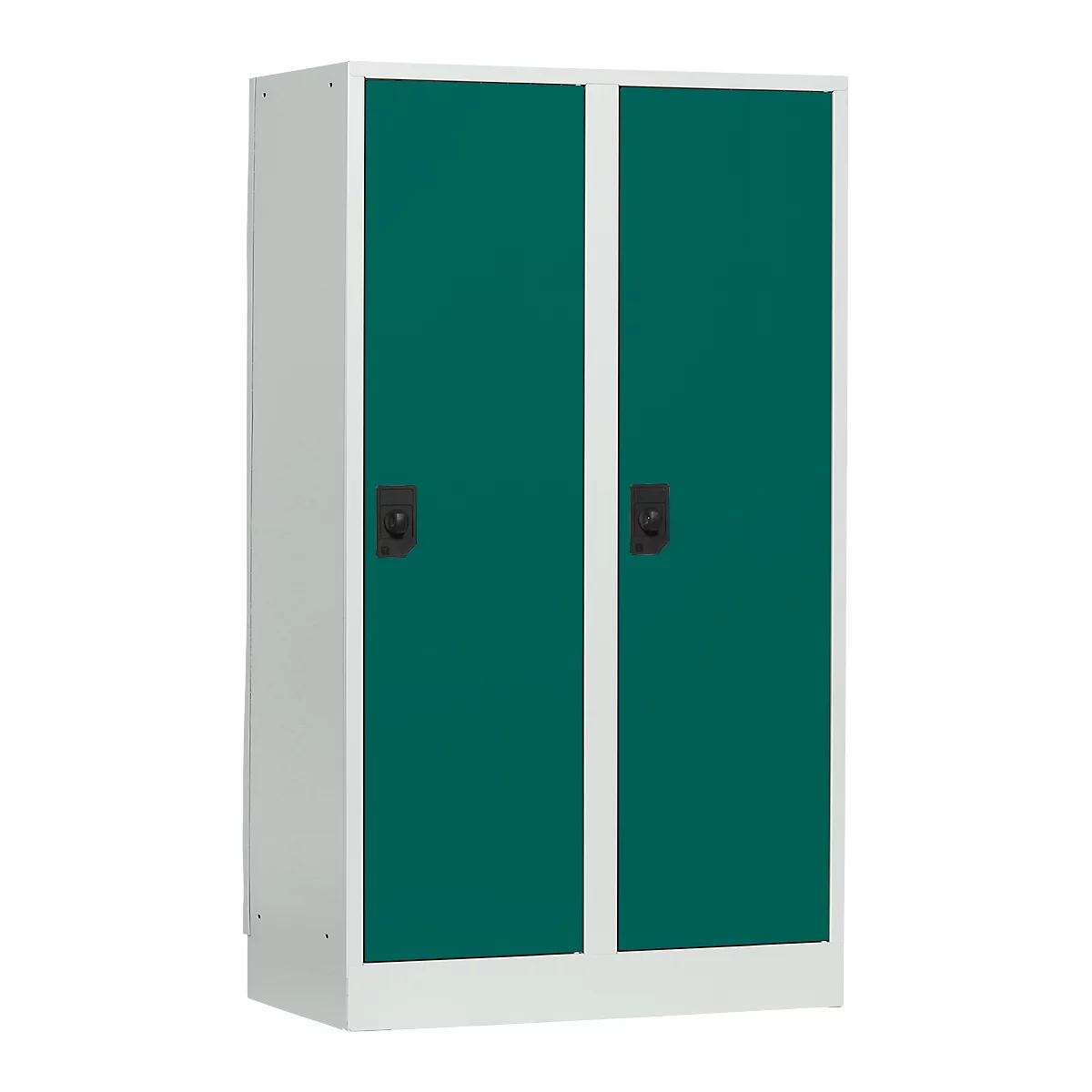 Casier scolaire, largeur de compartiment 400 mm, 2 compartiments, gris clair/vert opale