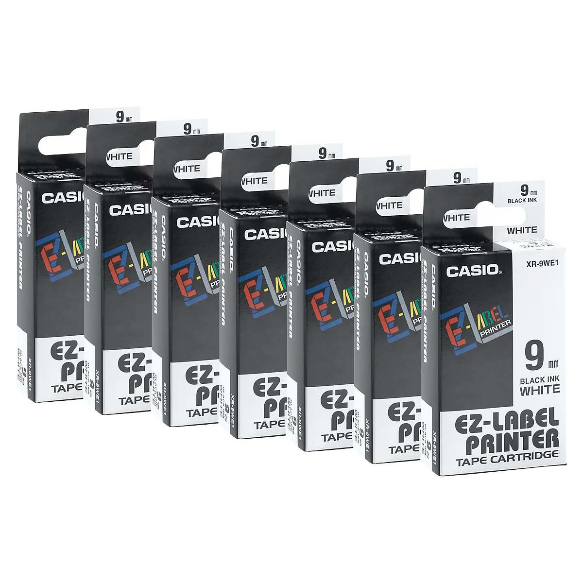 CASIO® Sparset Schriftband XR-9WE1 9 mm, 6 + 1 GRATIS