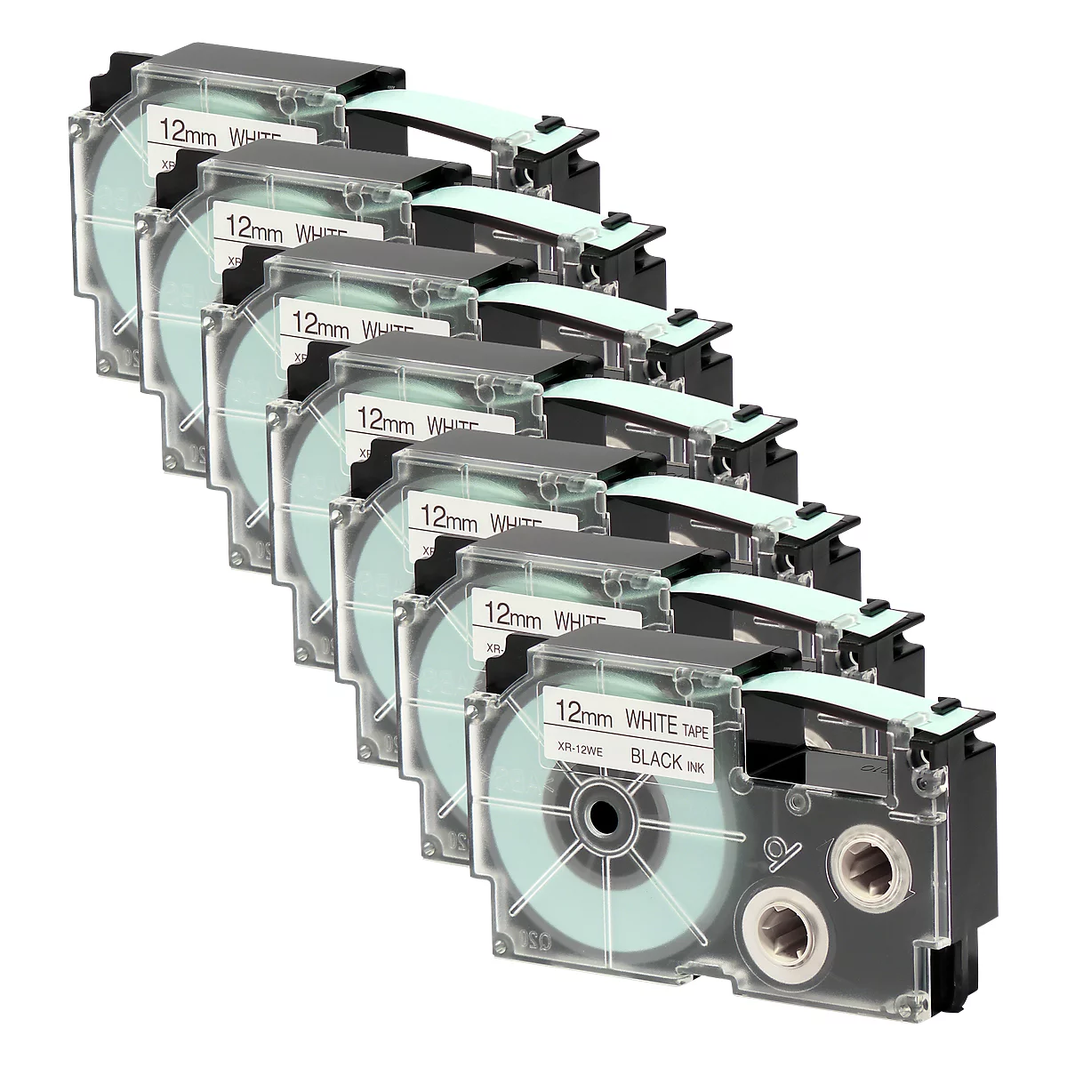 CASIO® voordeelpakket labeltape XR-12WE1 12 mm, 6 + 1 GRATIS