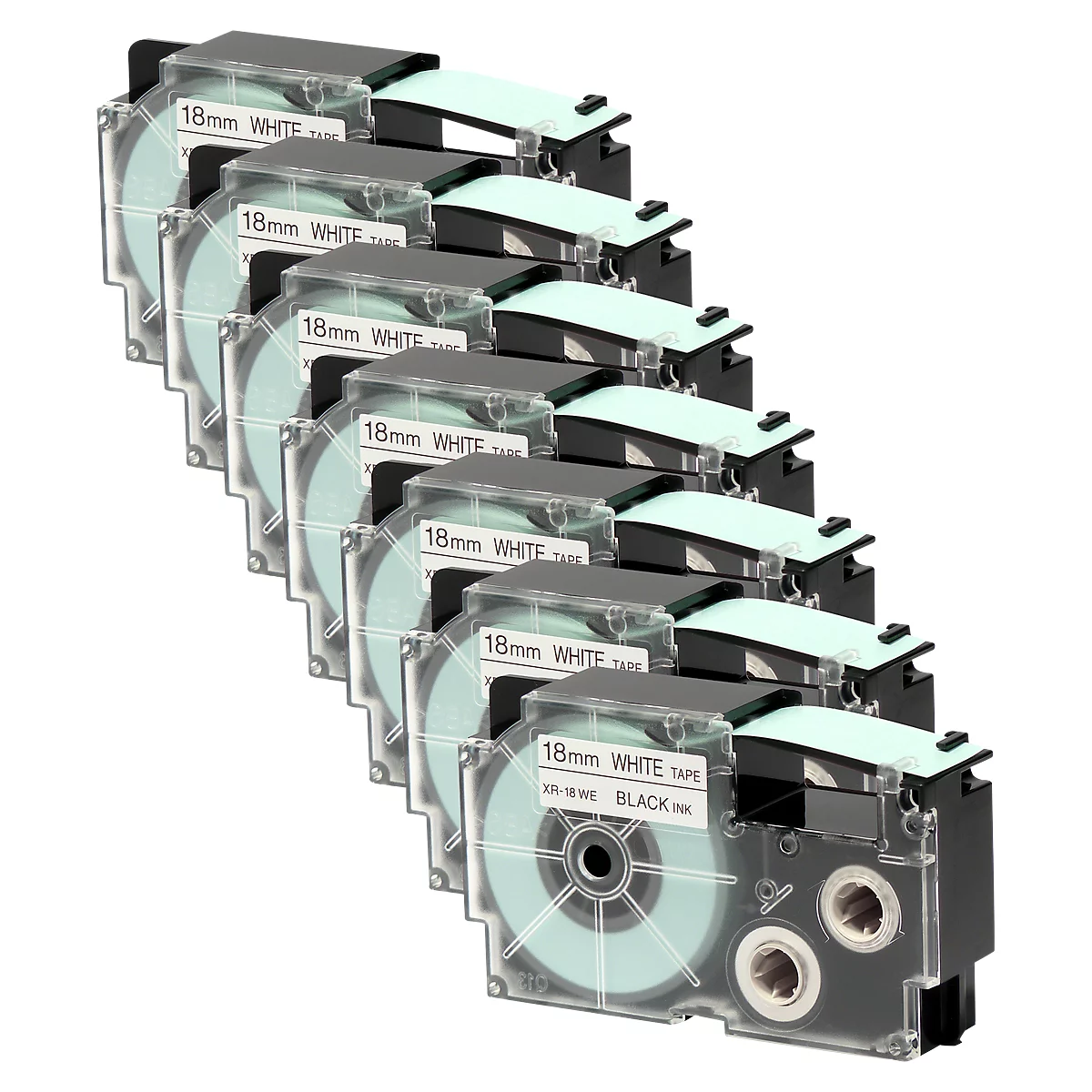 CASIO® voordeelpakket labeltape XR-18WE1 18 mm, 6 + 1 GRATIS