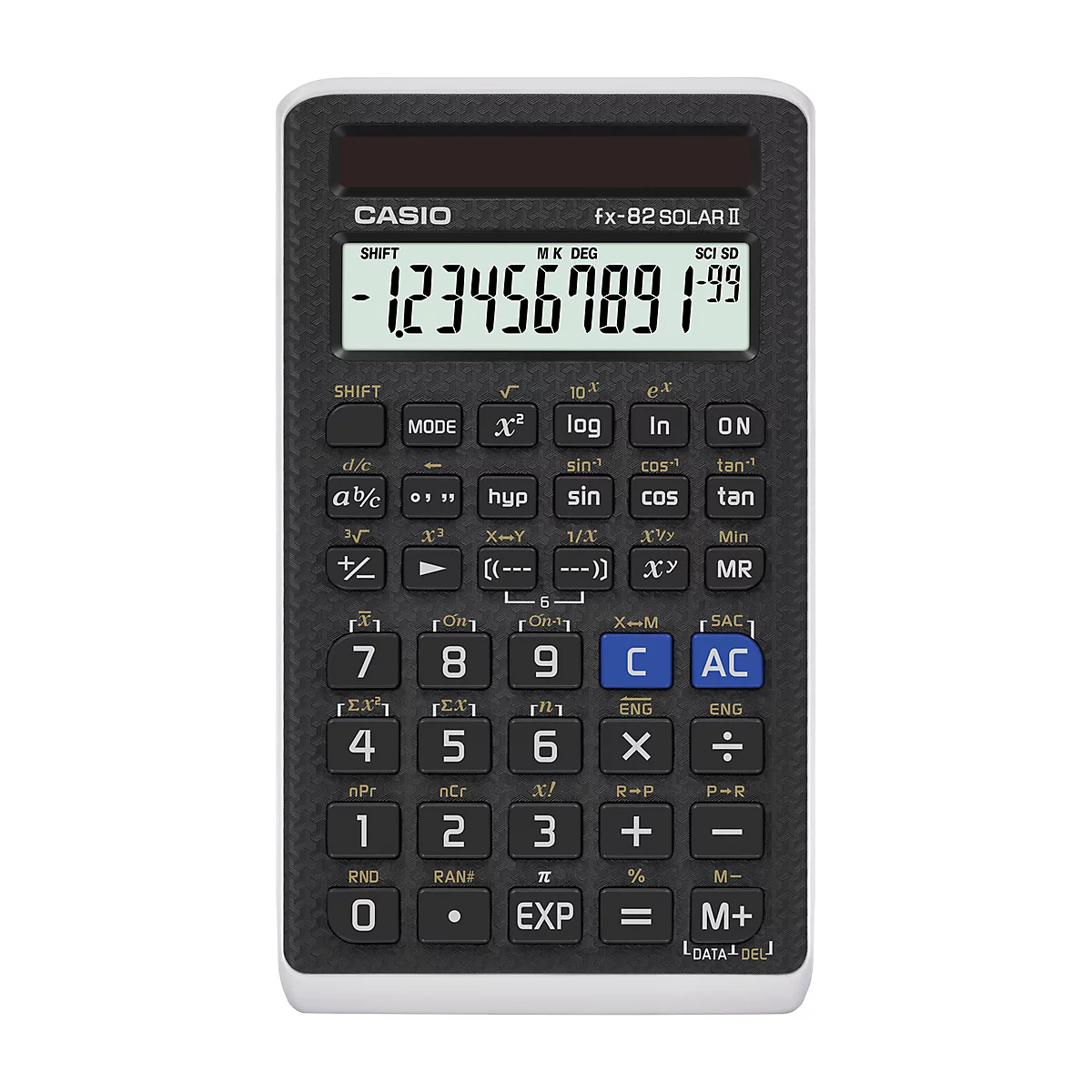 Casio zakrekenmachine FX-82Solar II, Technisch-wetenschappelijke zakrekenmachine, 144 functies,