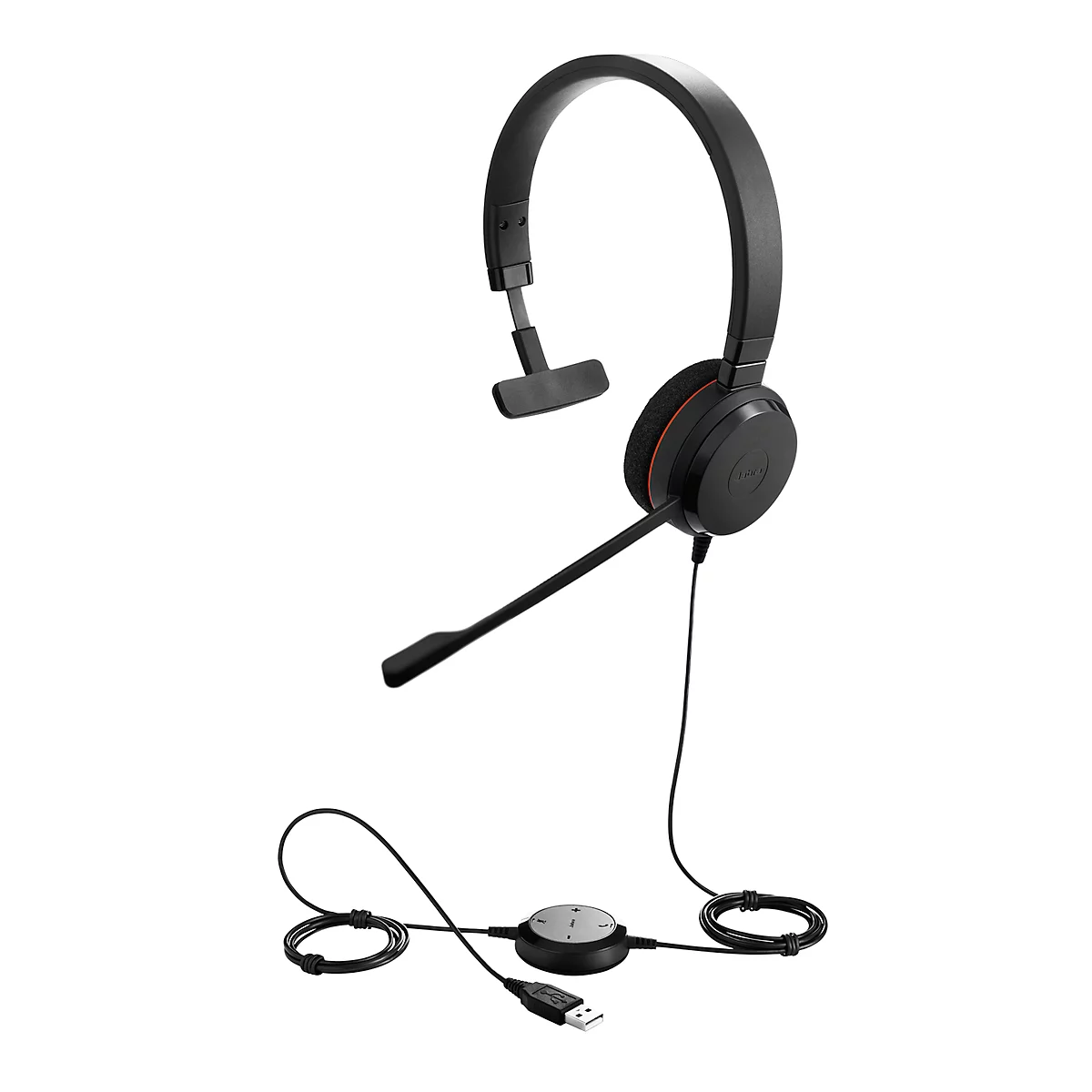 Casque intra-auriculaire Jabra Evolve 20 MS, USB, oreillettes en mousse, mono