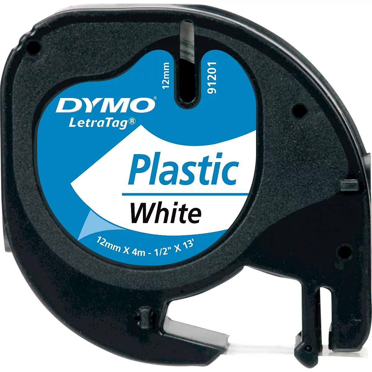 Cassette de ruban pour titreuses Letra Tag DYMO®, plastique, 12 mm, blanc