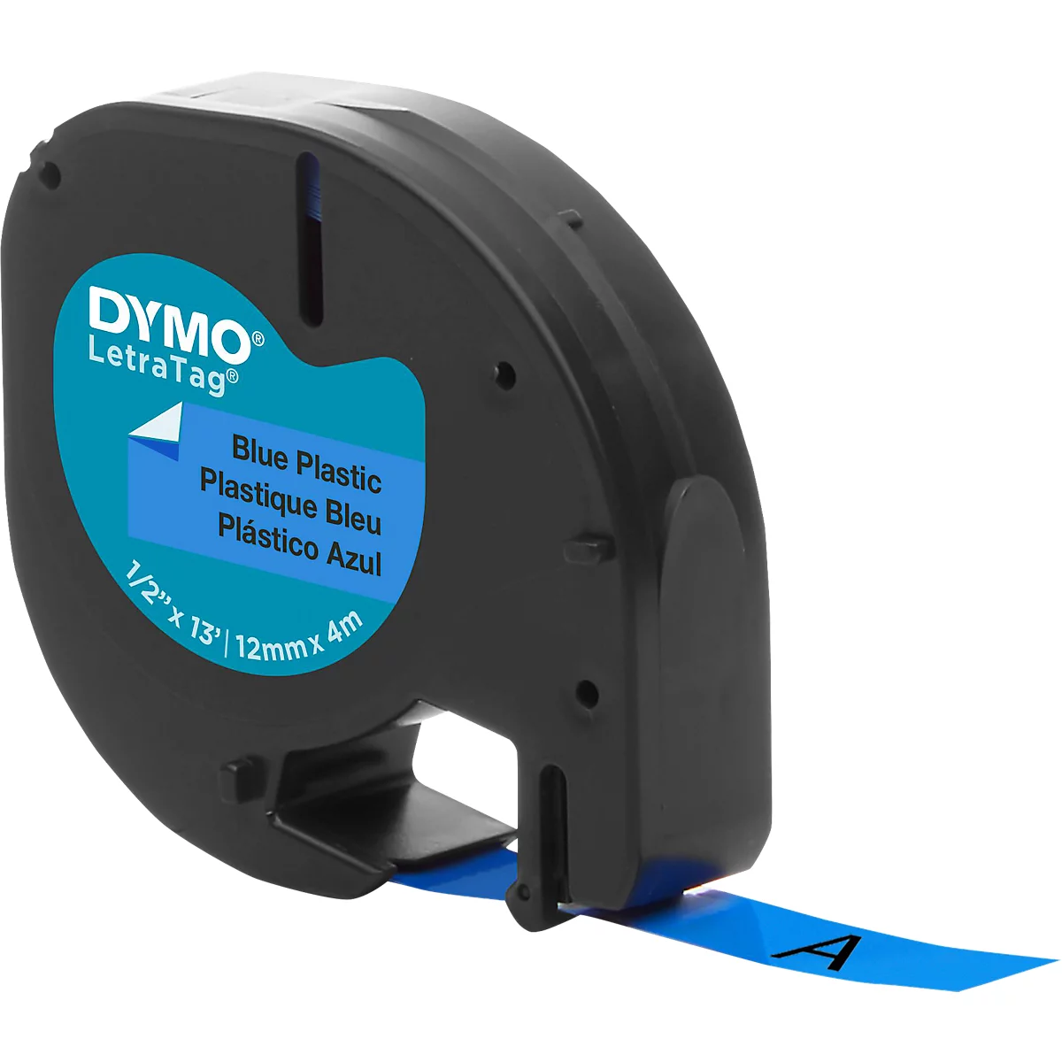 Cassette de ruban pour titreuses Letra Tag DYMO®, plastique, 12 mm, bleu
