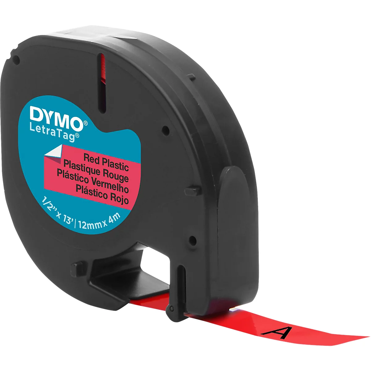 Cassette de ruban pour titreuses Letra Tag DYMO®, plastique, 12 mm, rouge