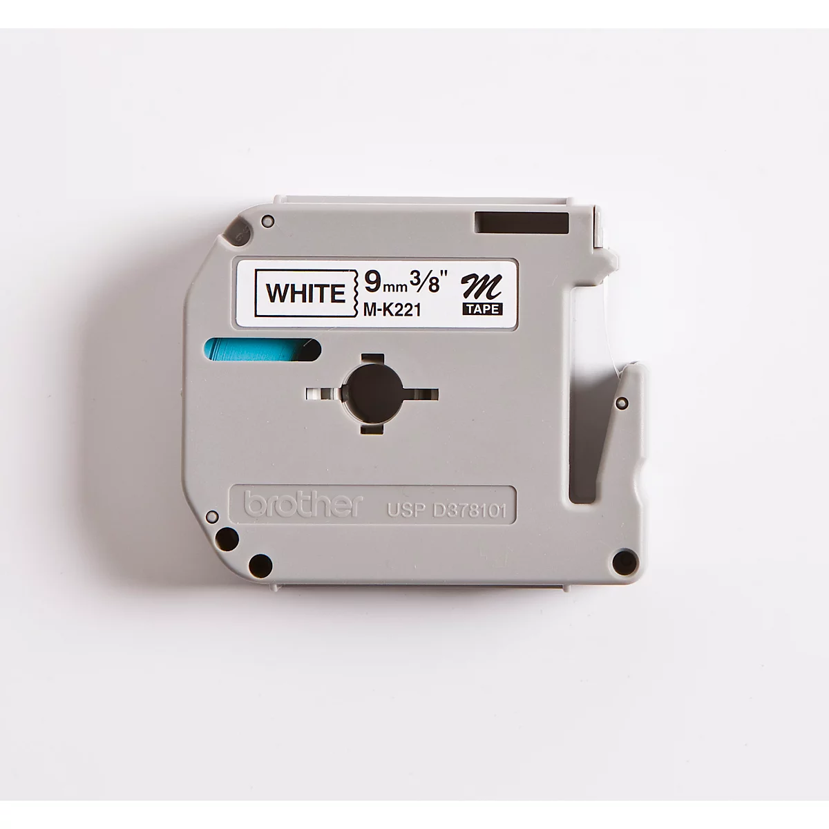 Cassette de ruban pour titreuses M K 221 Brother, 9 mm, blanc/noir
