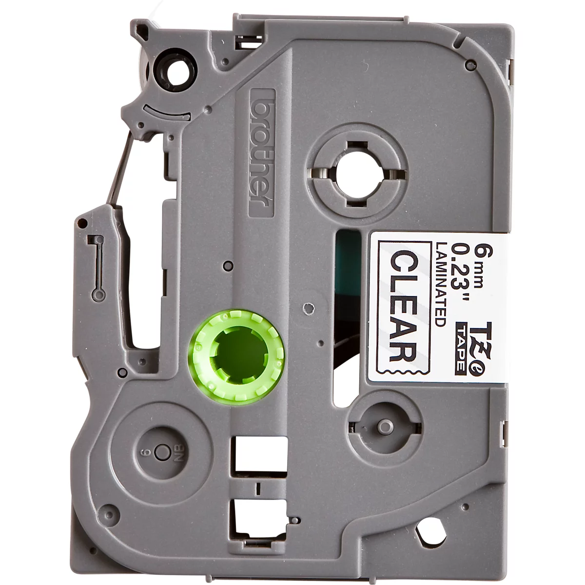 Cassette de ruban pour titreuses TZe-111 Brother, 6 mm de largeur, incolore/noir