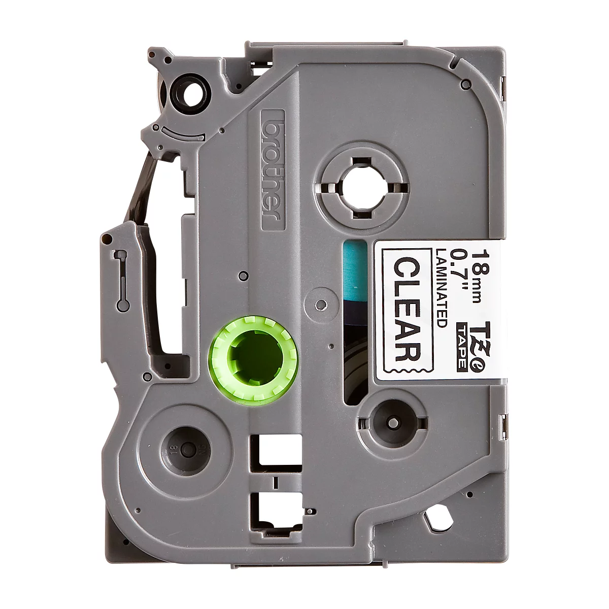 Cassette de ruban pour titreuses TZe-141 Brother, 18 mm de largeur, incolore/noir