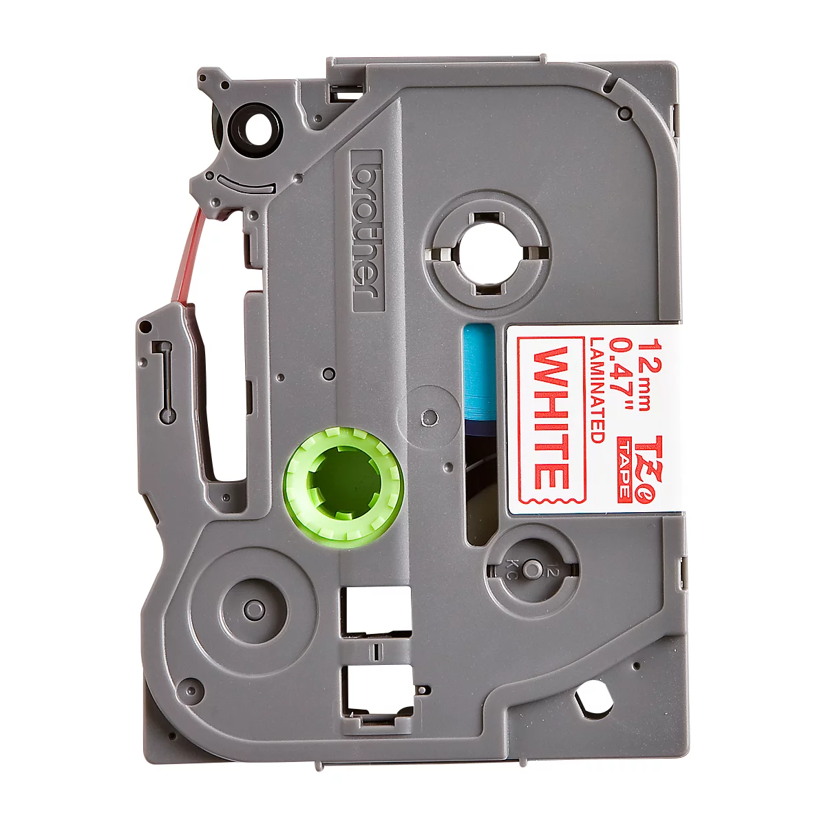 Cassette de ruban pour titreuses TZe-232 Brother, 12 mm de largeur, blanc/rouge