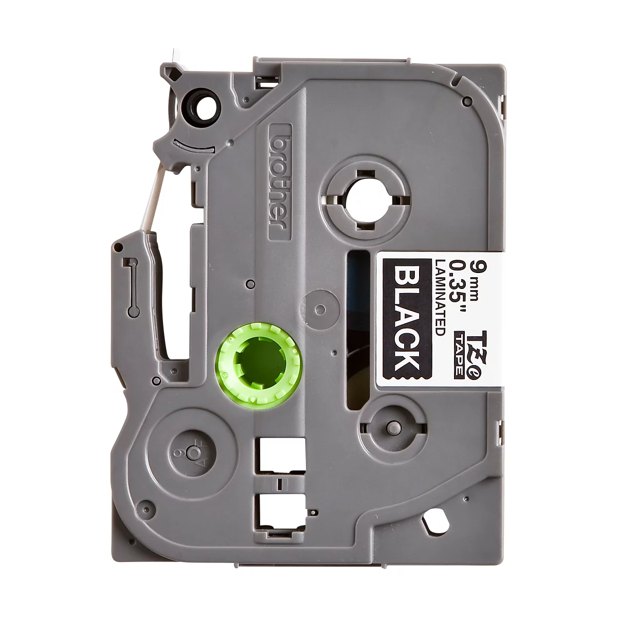 Cassette de ruban pour titreuses TZe-325 Brother, 9 mm de largeur, noir/blanc