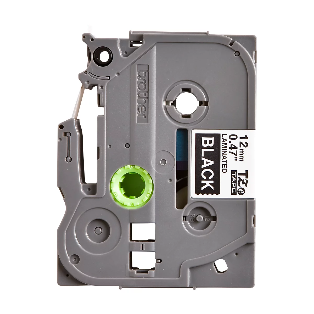 Cassette de ruban pour titreuses TZe-335 Brother, 12 mm de largeur, noir/blanc