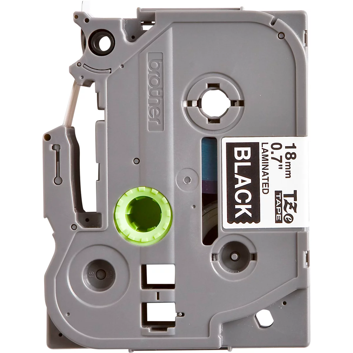 Cassette de ruban pour titreuses TZe-345 Brother, 18 mm de largeur, noir/blanc