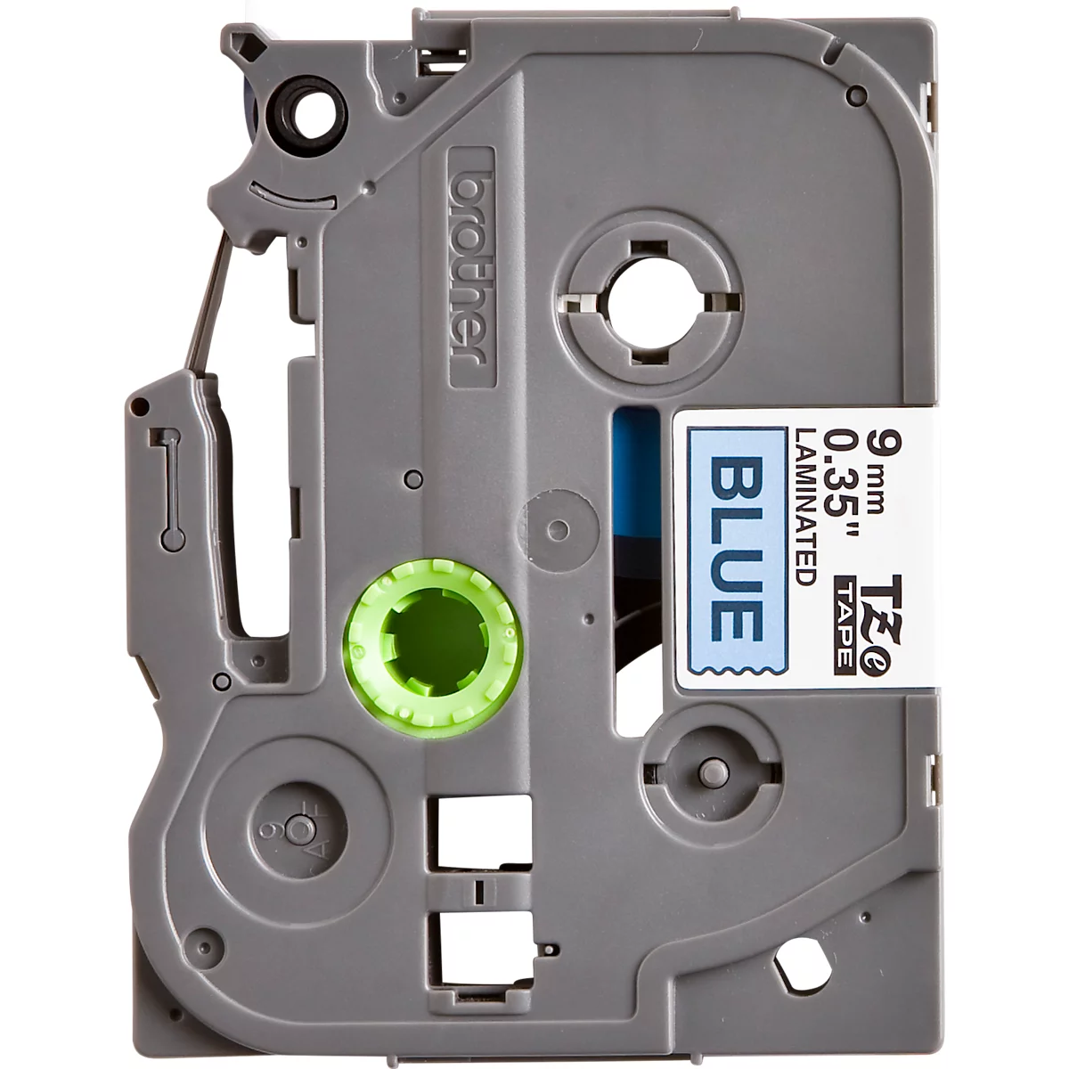 Cassette de ruban pour titreuses TZe-521 Brother, 9 mm de largeur, bleu/noir