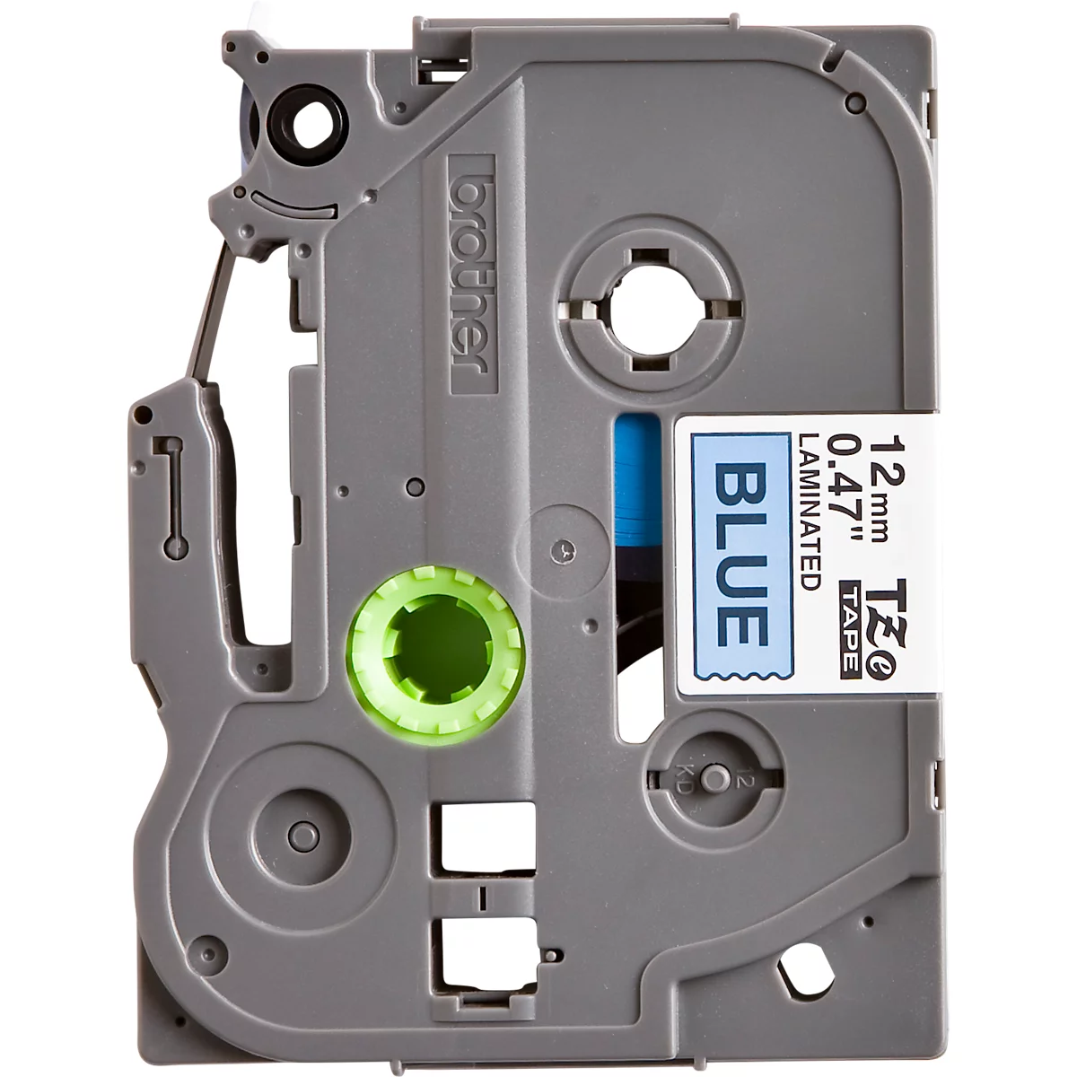 Cassette de ruban pour titreuses TZe-531 Brother, 12 mm de largeur, bleu/noir