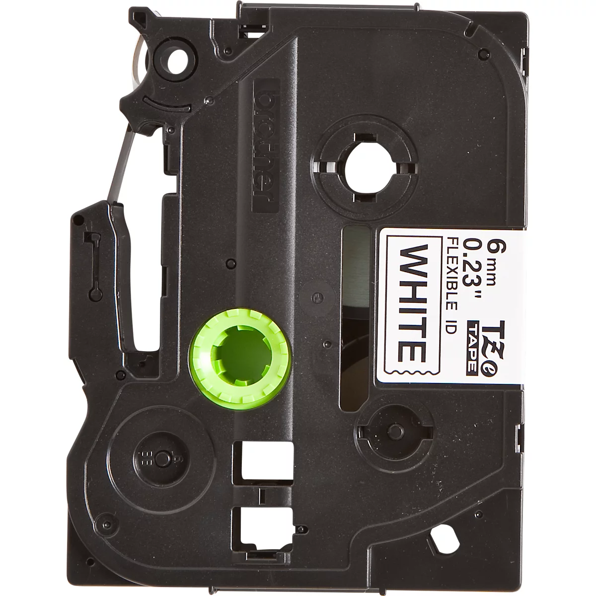 Cassette de ruban pour titreuses TZe-FX211 Brother, 6 mm de largeur, blanc/noir