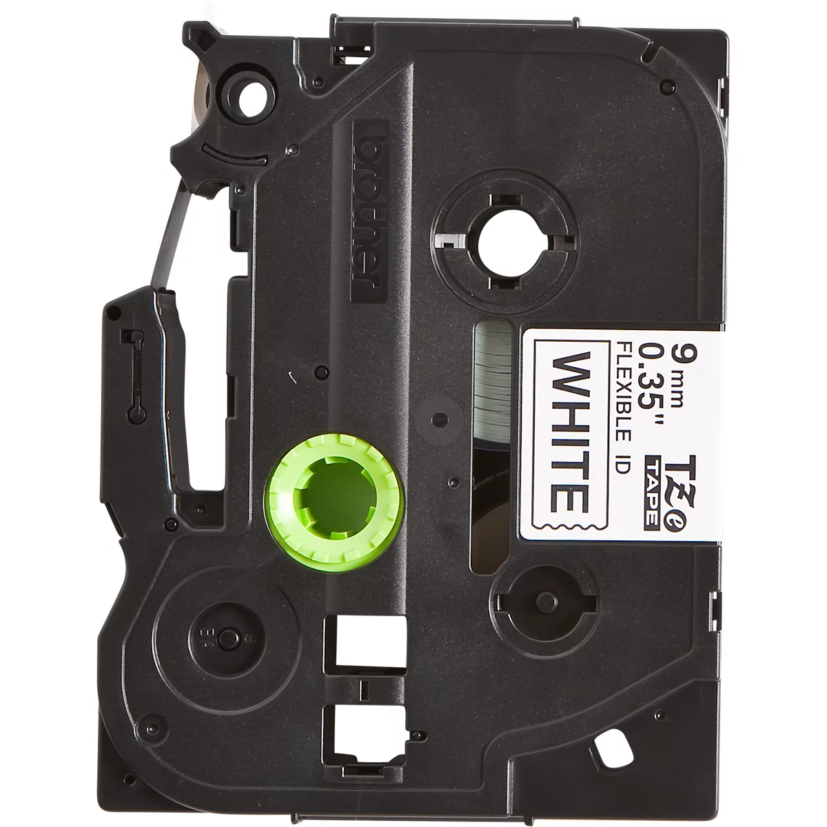 Cassette de ruban pour titreuses TZe-FX221 Brother, 9 mm de largeur, blanc/noir