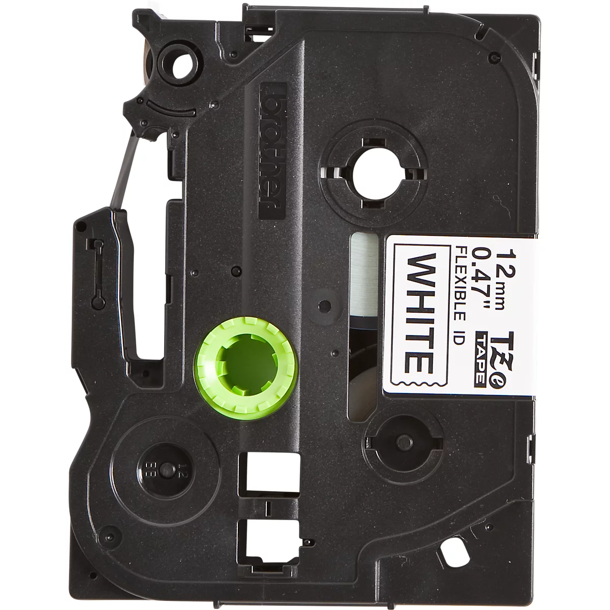 Cassette de ruban pour titreuses TZe-FX231 Brother, 12 mm de largeur, blanc/noir
