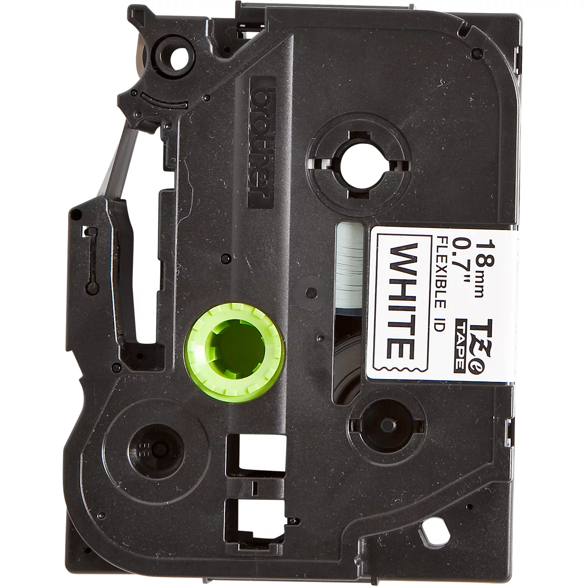 Cassette de ruban pour titreuses TZe-FX241 Brother, 18 mm de largeur, blanc/noir