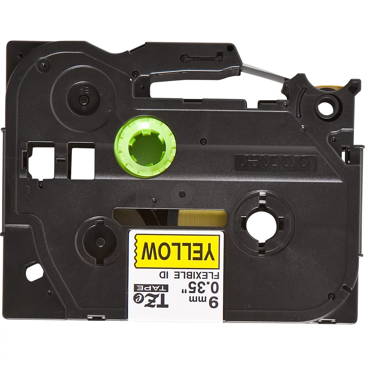 Cassette de ruban pour titreuses TZe-FX621 Brother, 9 mm de largeur, jaune/noir