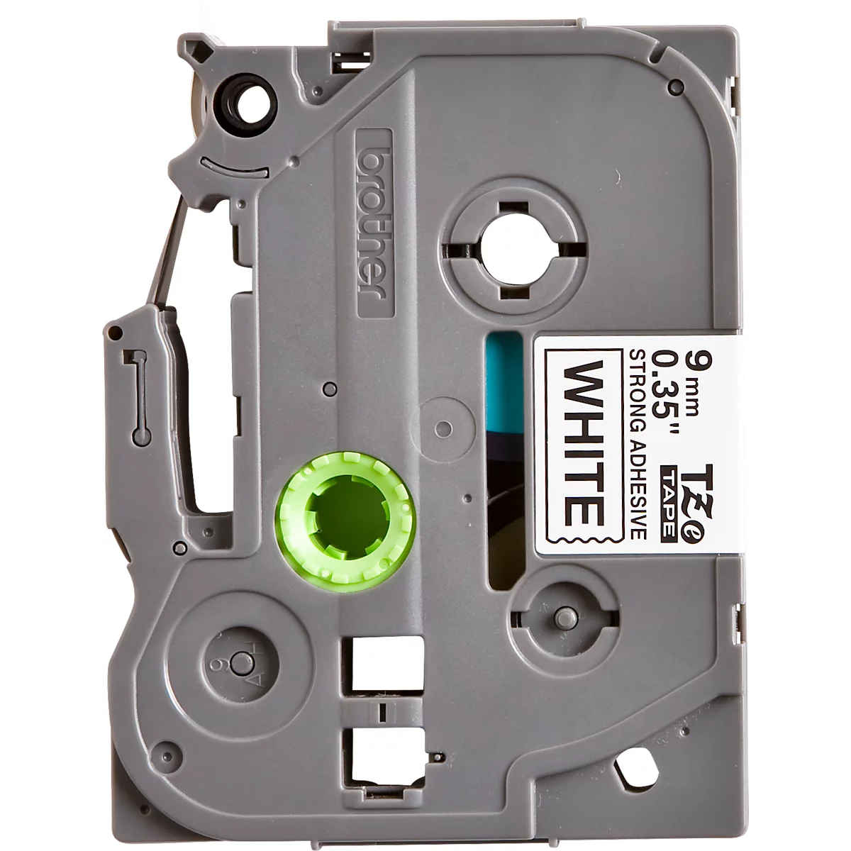 Cassette de ruban pour titreuses TZe-S221 Brother, 9 mm de largeur, blanc/noir