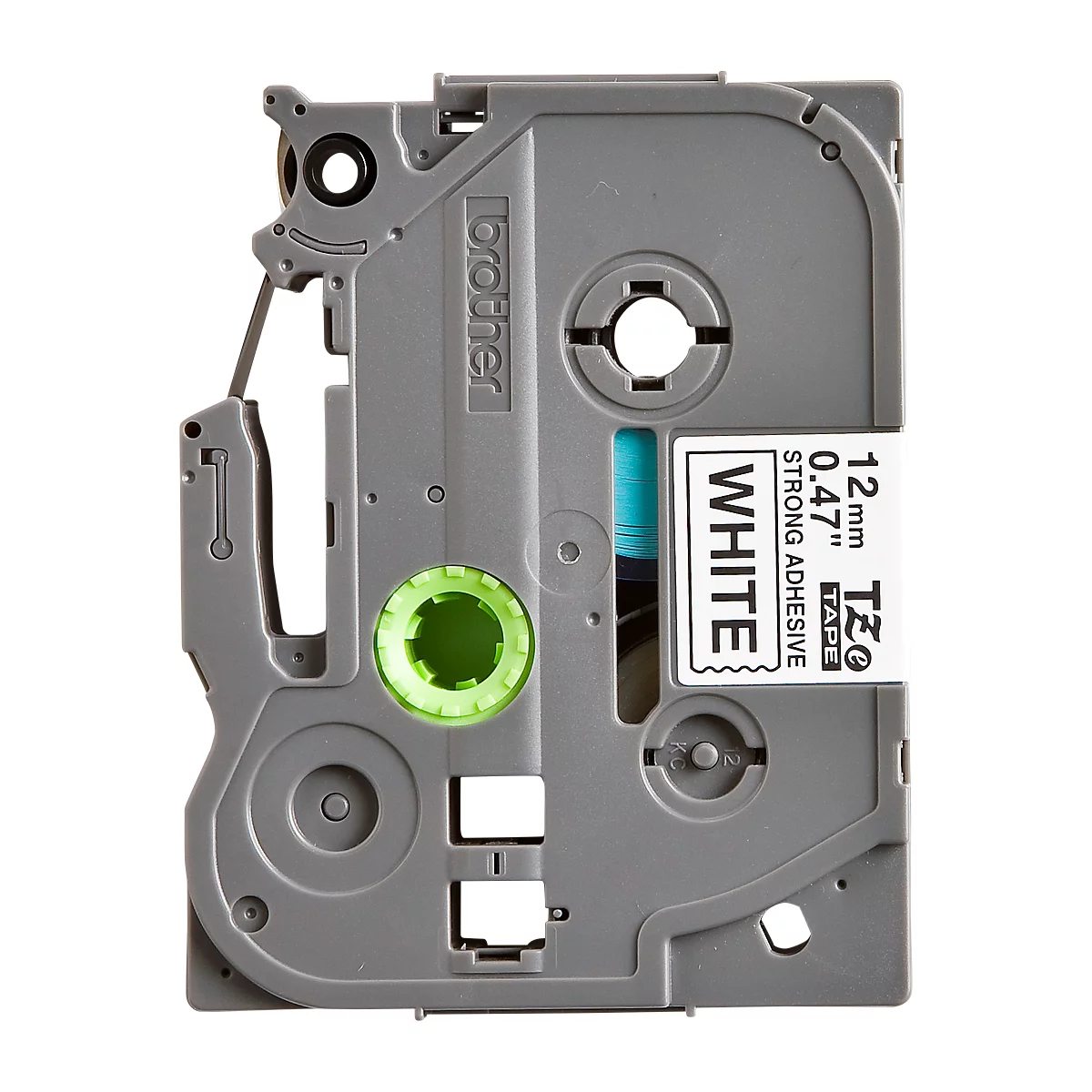 Cassette de ruban pour titreuses TZe-S231 Brother, 12 mm de largeur, blanc/noir