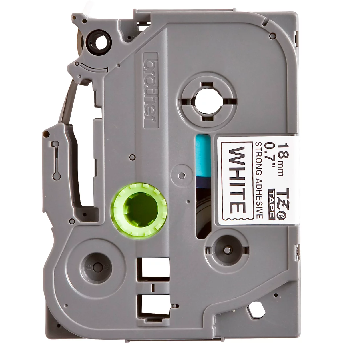 Cassette de ruban pour titreuses TZe-S241 Brother, 18 mm de largeur, blanc/noir