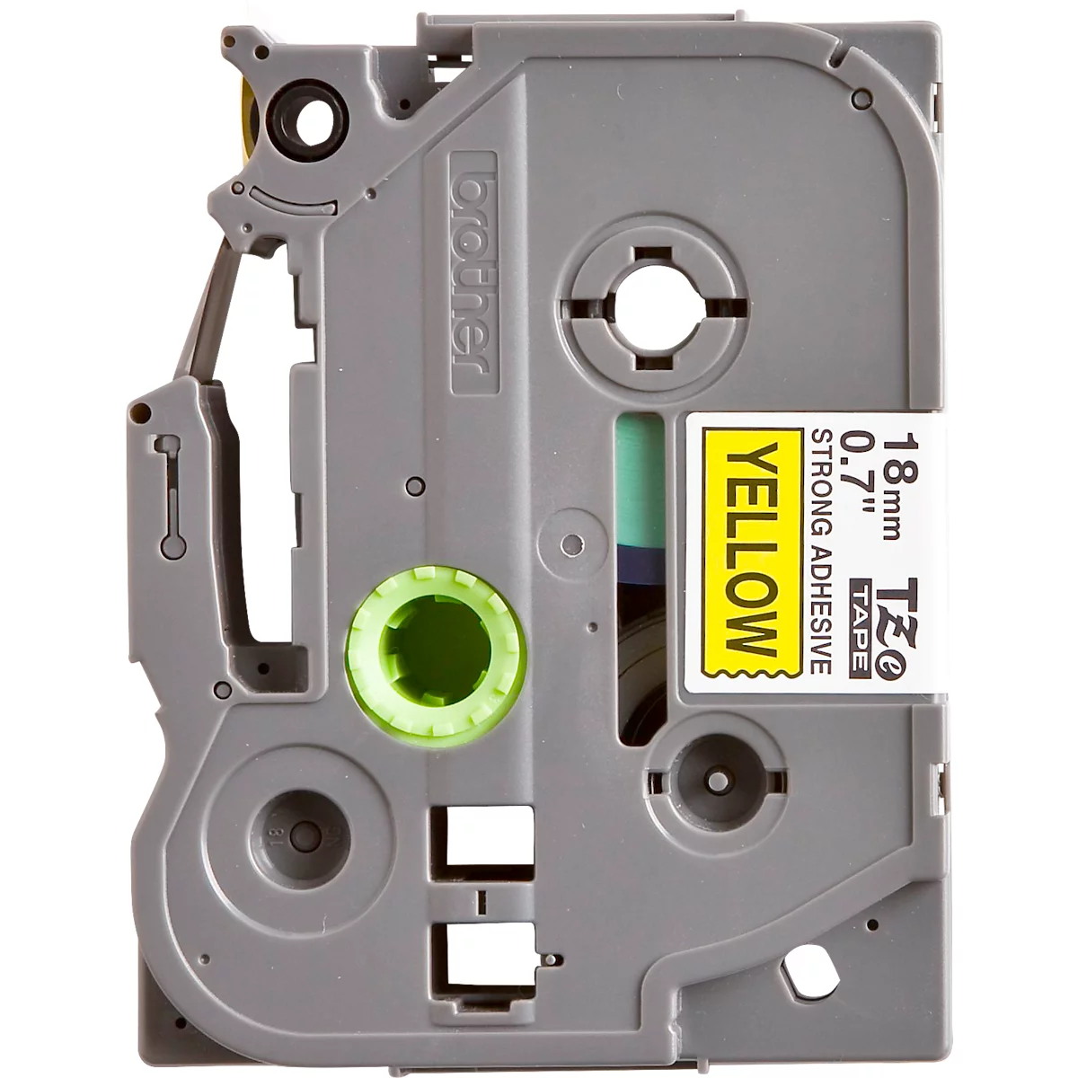 Cassette de ruban pour titreuses TZe-S641 Brother, 18 mm de largeur, jaune/noir