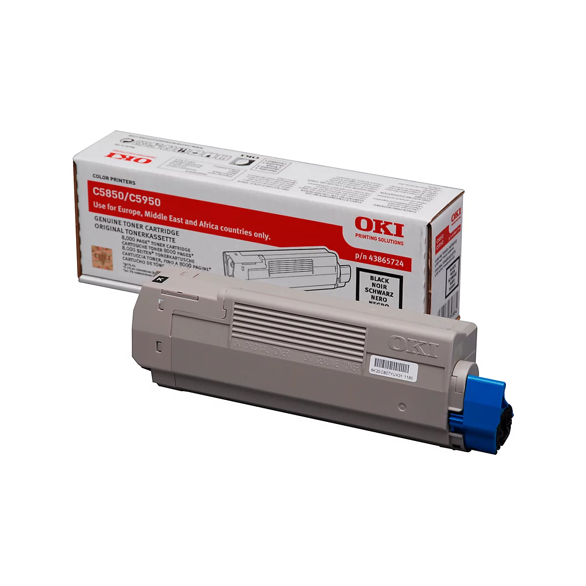 Cassette de toner 43865724 OKI, noir