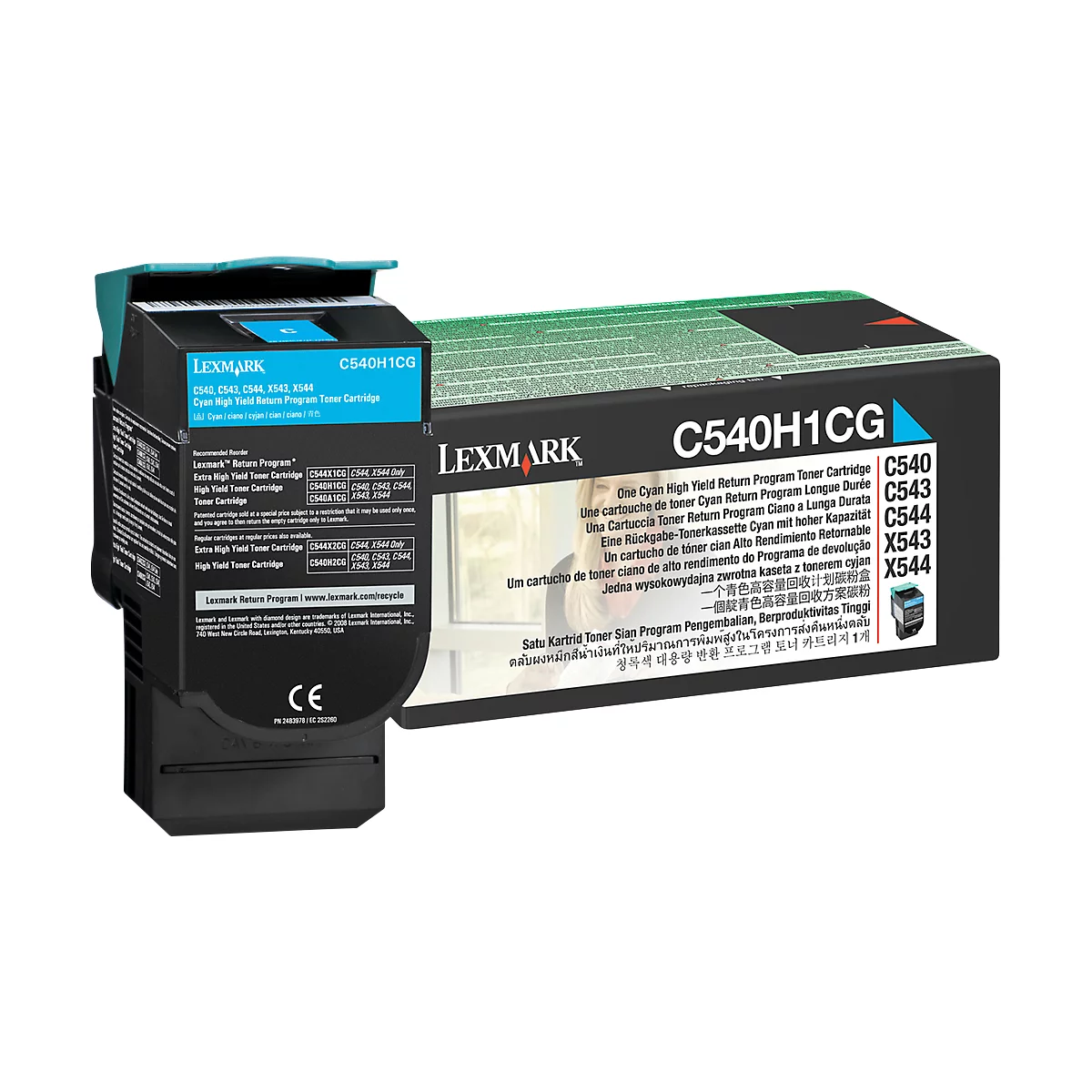 Cassette de toner C540H1CG Lexmark, cyan