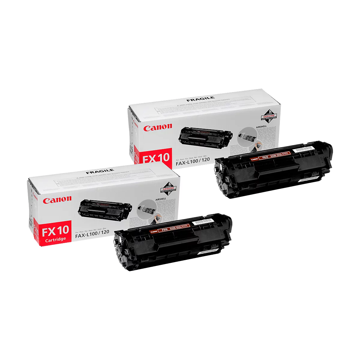 Cassette de toner FX-10 Canon, noir, pack de deux