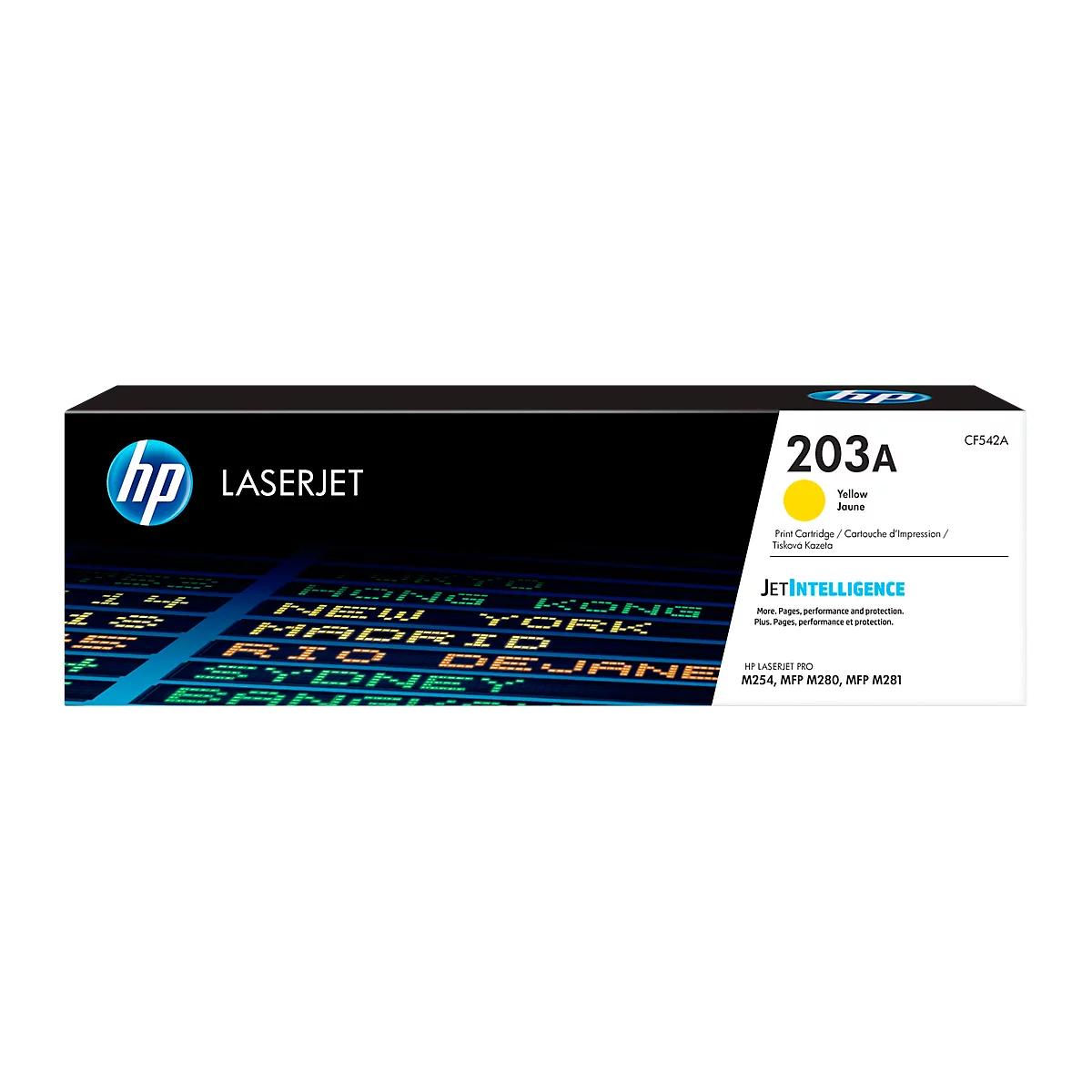 Cassette de toner HP 203A pr. Color LaserJet CF542A, jaune