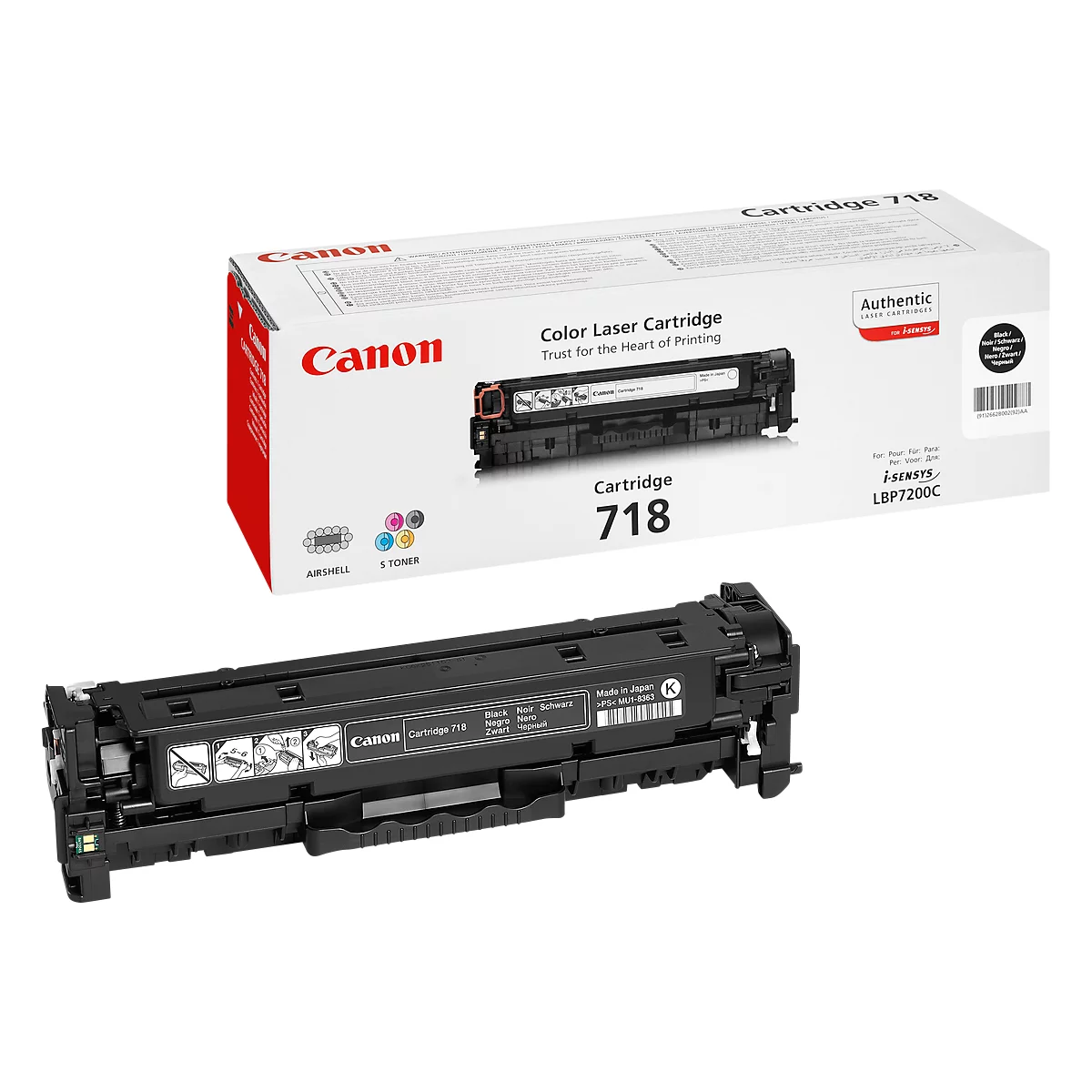 Cassettes de toner T718BK Canon, noir