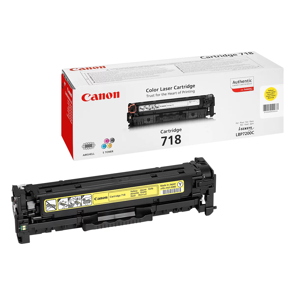 Cassettes de toner T718Y Canon, jaune