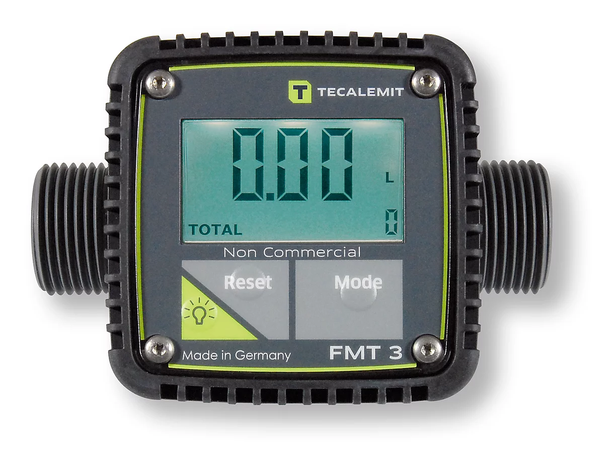 Caudalímetro digital FMT3 para depósitos CEMO CUBE para AdBlue®, 5-120 l/min, 1' AG, plástico, negro