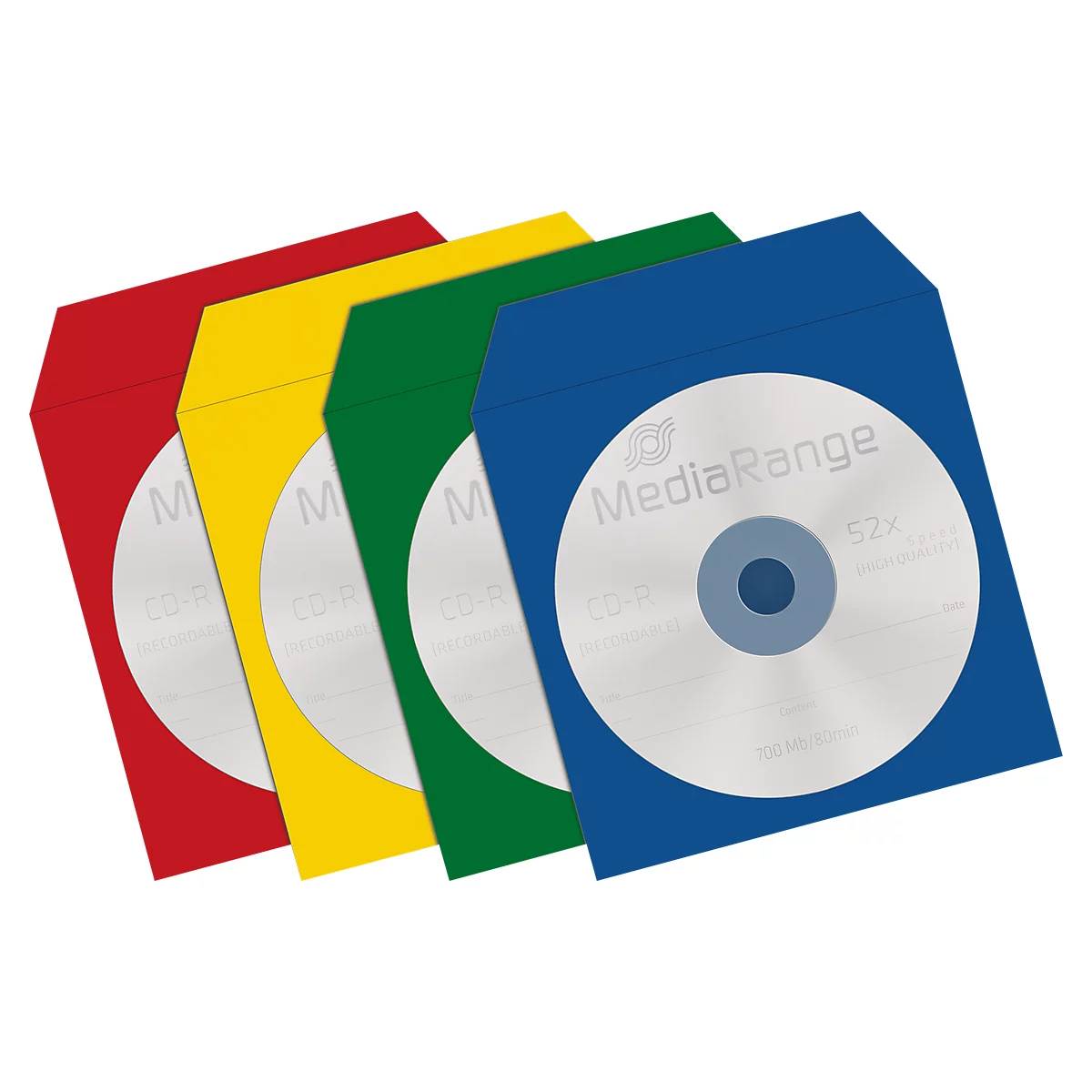 CD-/DVD papieren hoesjes, hersluitbaar, zichtvenster, diverse kleuren, 100 stuks