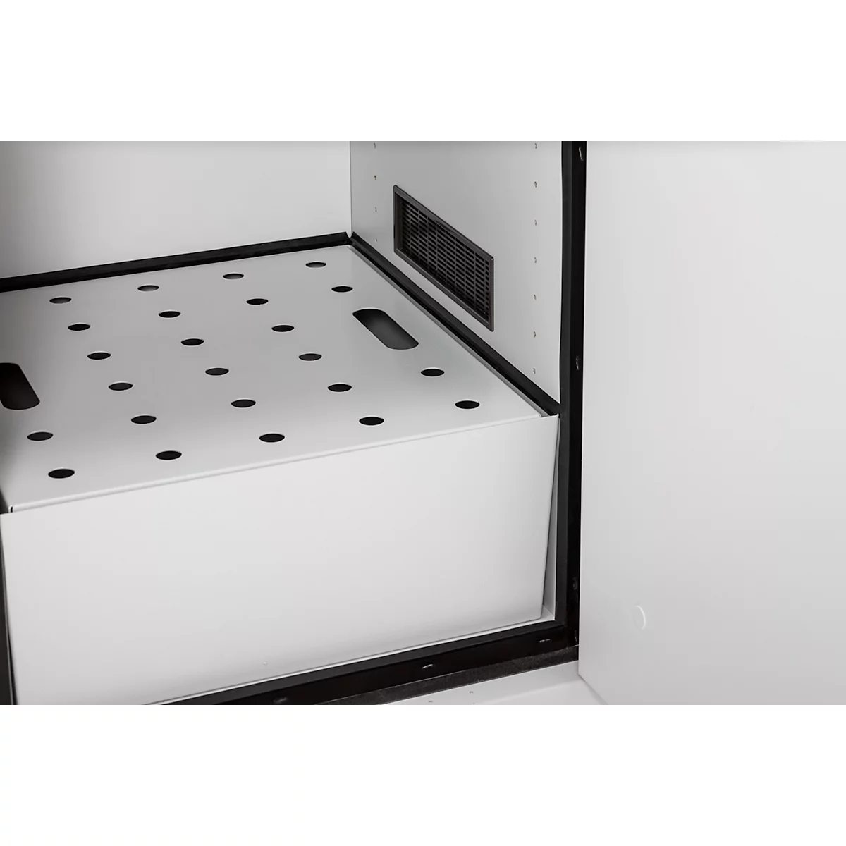 Cemo armoire de sécurité type 90 PROline 6/20, portes à fermeture automatique, charnières à droite, L 600 x P 600 x H 1950 mm, 33 litres, gris/orange