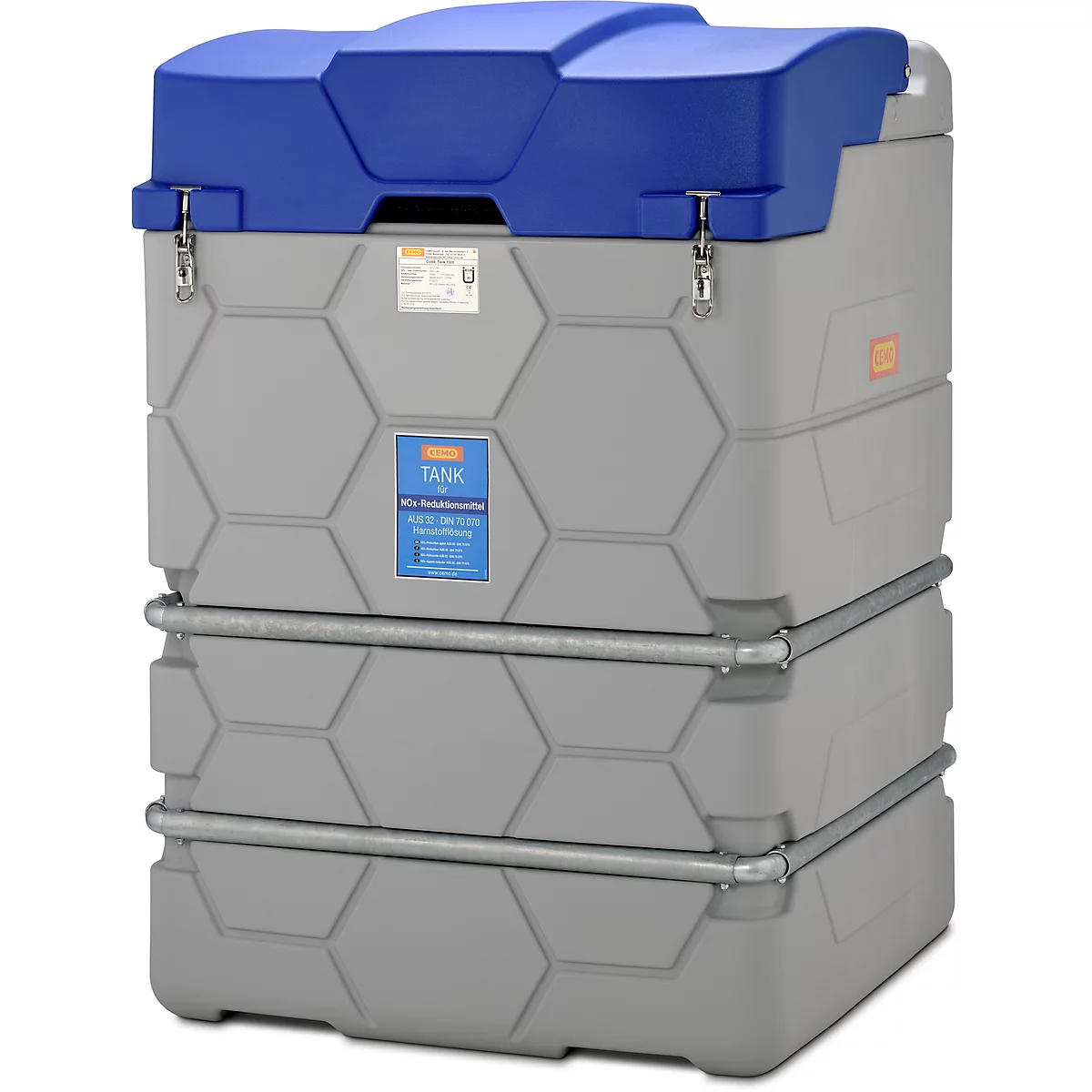 CEMO CUBE Outdoor Système de réservoir de base pour AdBlue®, tuyau de 6 m, emballage d'hiver, L 1200 x P 1150 x H 1800 mm, volume de 1500 l