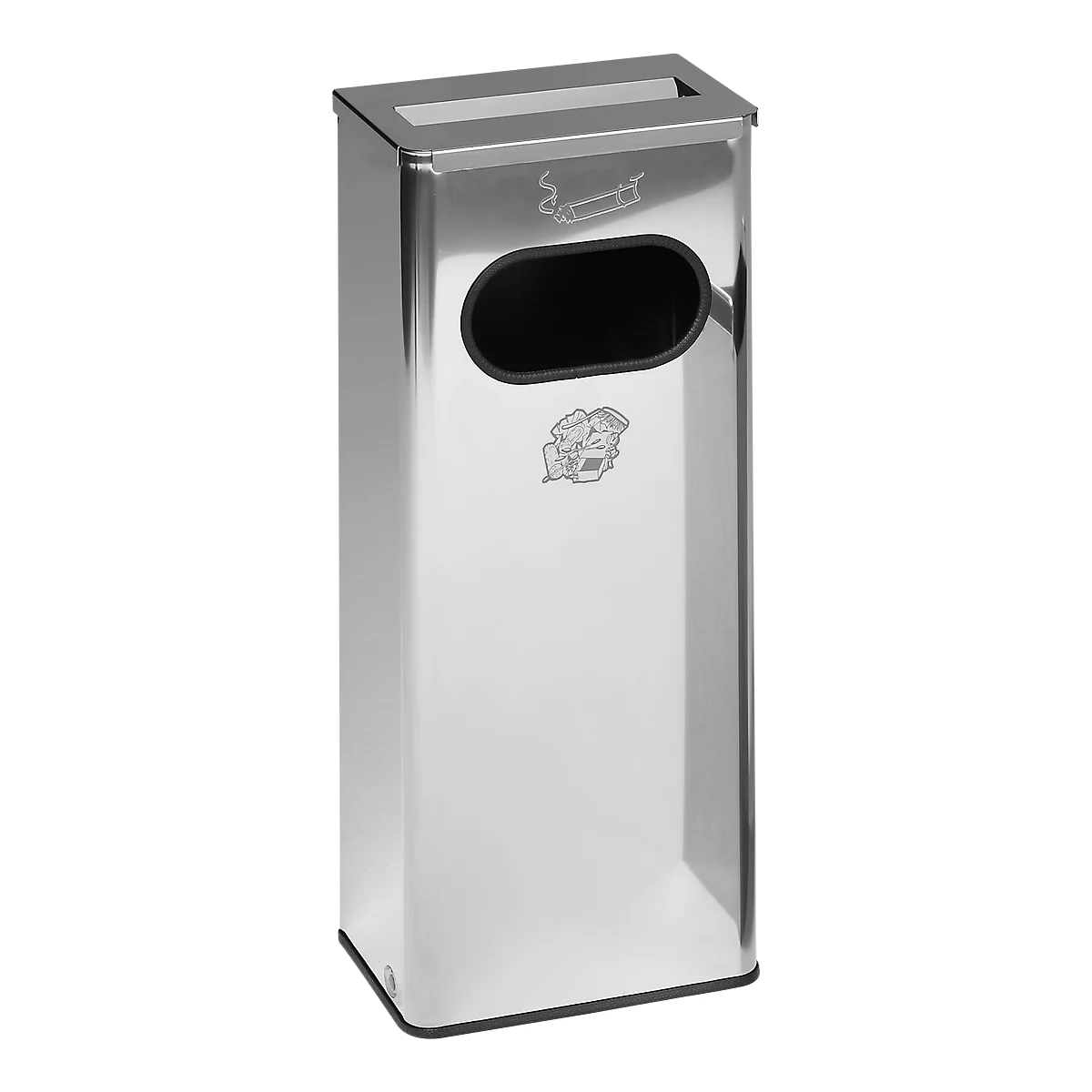 Cendrier/collecteur de déchets, inox poli