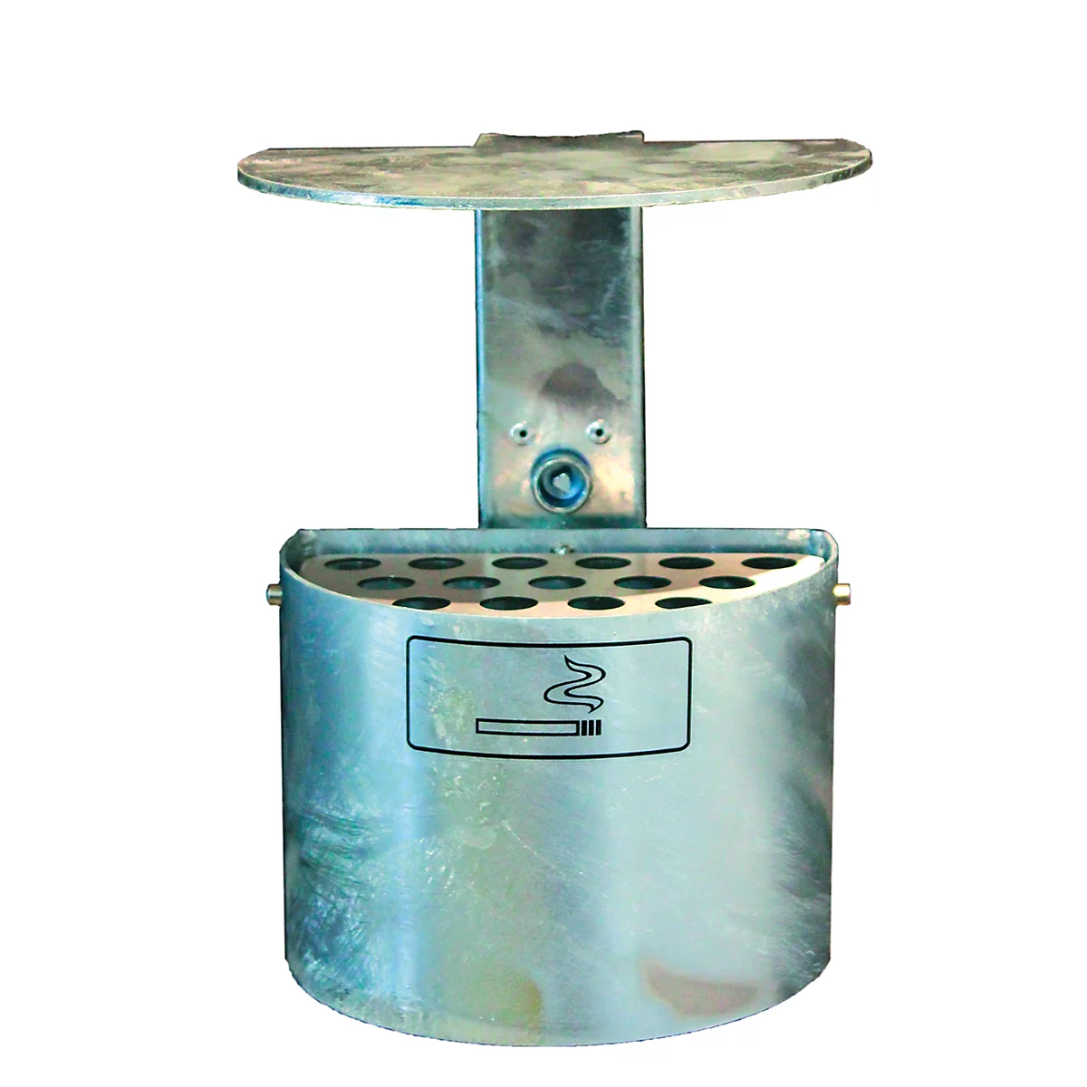 Cendrier semi-circulaire avec toit, galvanisé