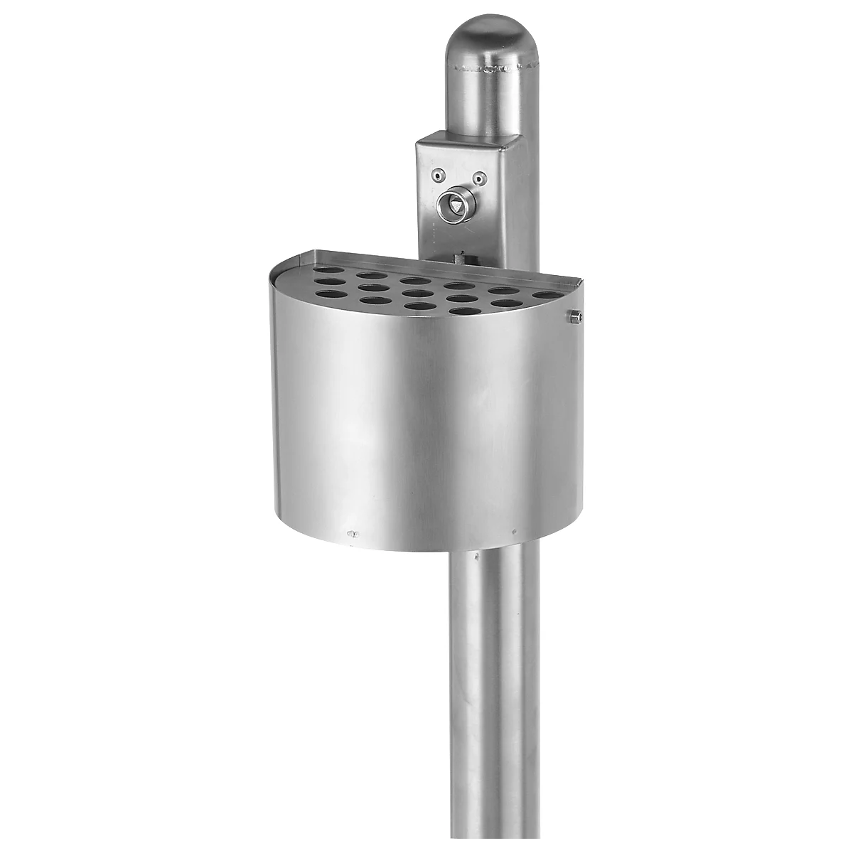 Cendrier semi-circulaire sans toit, inox mat