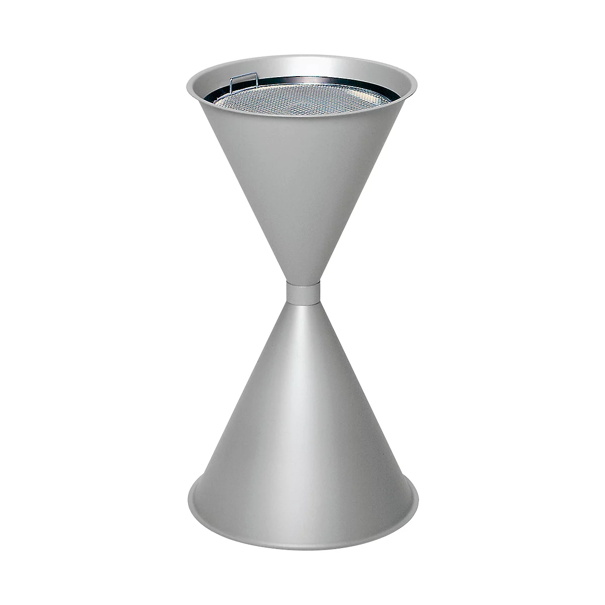 Cendrier sur pied - acier - Ø 400 x H 700 mm - 15 L - argenté